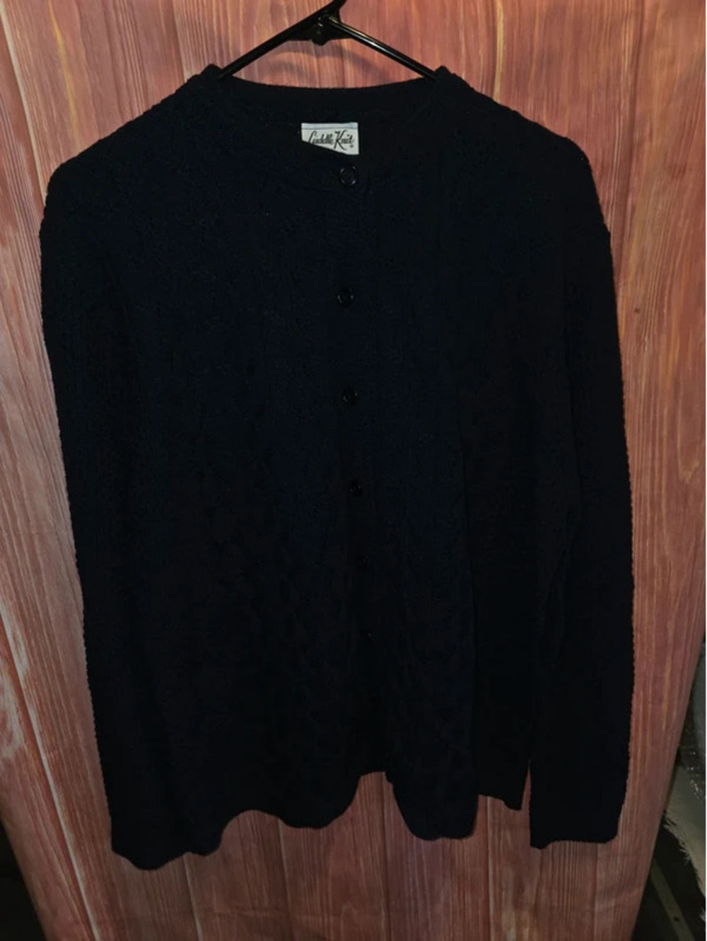 Cuddle Knit Vintage Blue Textured Long Sleeve Button Up Cardigan Sweater USA 42